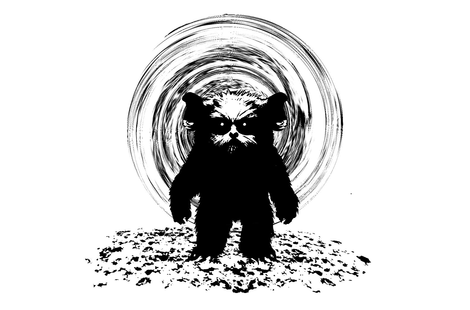 Gazing goblin with round circle on the back